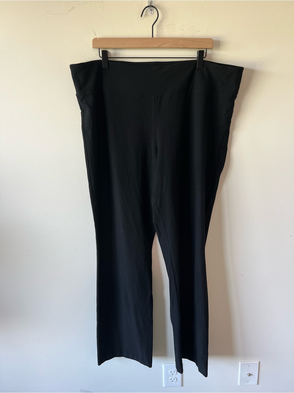 Eileen Fisher Black Straight-Leg Travel Pants Elasticized Waist